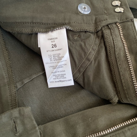 Level 99 Jeans Wide Leg Pants Cascade Olive Green Women’s Size 26 NWT - Picture 7 of 7
